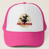 Halloween Witch op Broom Trucker Pet (Voorkant)