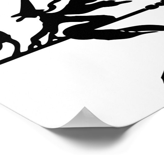 Halloween Witch op Broomstick Poster (Hoek)