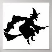 Halloween Witch op Broomstick Poster (Voorkant)