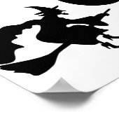 Halloween Witch op Broomstick Poster (Hoek)