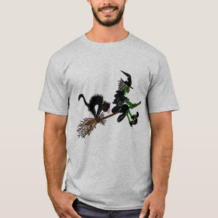 Halloween Witch op broomstick T-shirt