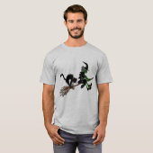 Halloween Witch op broomstick T-shirt (Voorkant volledig)