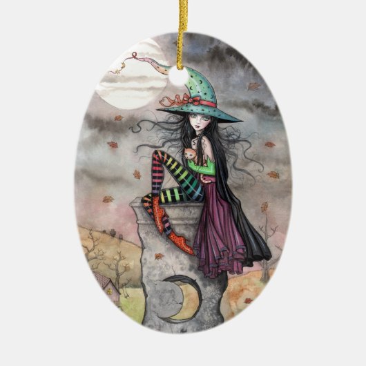 Halloween Witch Ornament Betoverd Oktober (Voorkant)