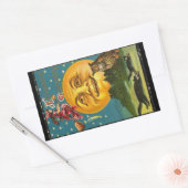  Halloween Witch over de maan Rechthoekige Sticker (Envelop)