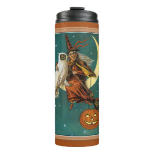 Halloween Witch & Owl Thermosbeker