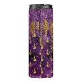 Halloween Witch Paars Gold Glitter Drip Tumbler Thermosbeker (Achterkant)