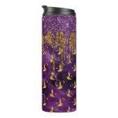 Halloween Witch Paars Gold Glitter Drip Tumbler Thermosbeker (Geroteerd rechts)