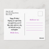Halloween Witch Paars Happy Birthday Briefkaart (Achterkant)