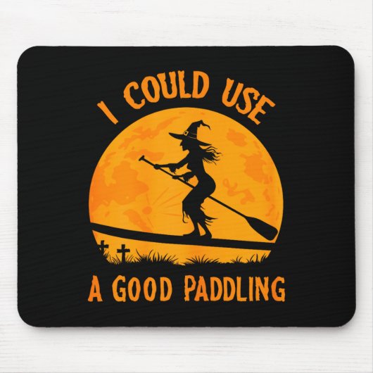 Halloween Witch Paddleboarder Sup Standup Paddling Muismat (Voorkant)
