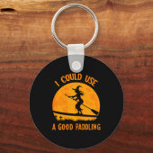 Halloween Witch Paddleboarder Sup Standup Paddling Sleutelhanger (Voorkant)
