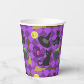 Halloween Witch Paper Cup Papieren Bekers (Achterkant)