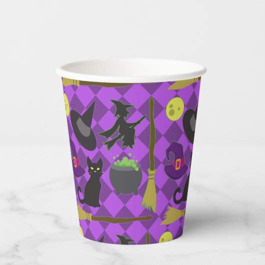 Halloween Witch Paper Cup Papieren Bekers (Voorkant)