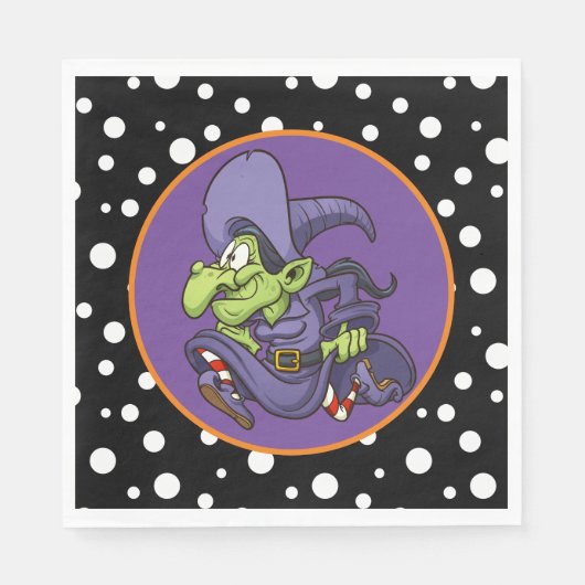 Halloween Witch Paper Napkins Servet (Voorkant)