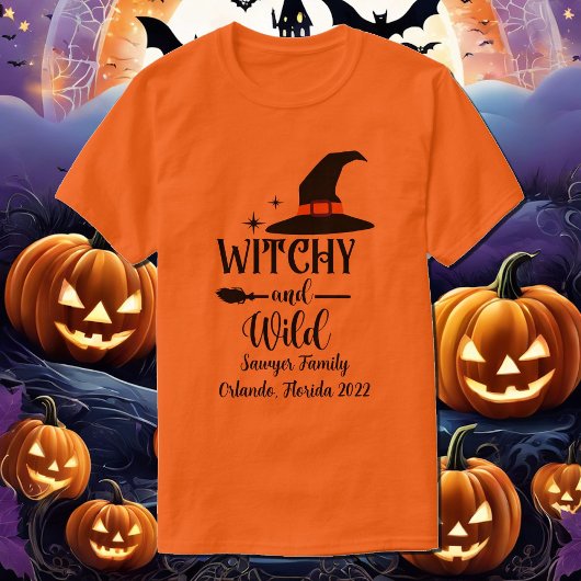 Halloween Witch Personalize Name Group Vacation T-shirt