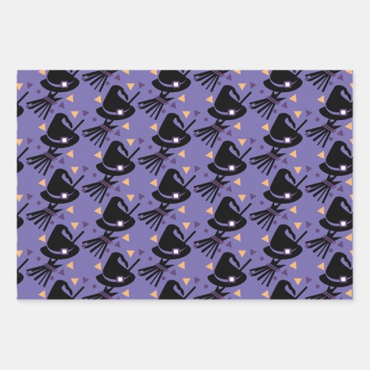 Halloween Witch Pet Broom — Papierbladen overvulle Inpakpapier Vel (Voorkant 3)