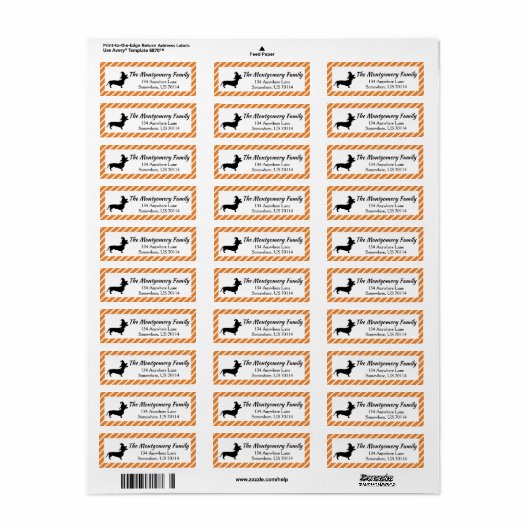 Halloween Witch Pet Dachshund & Stripes Etiket (Full Sheet)