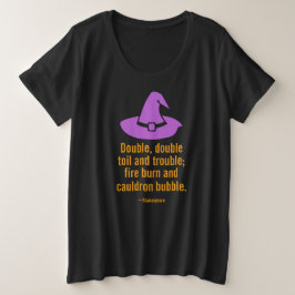 Halloween Witch Pet Double Toil and Trouble Funny Grote Maat T-shirt