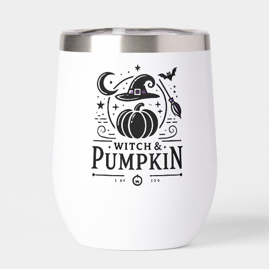 Halloween Witch Pet en Pompoen Ontwerp Magic Art (Achterkant)