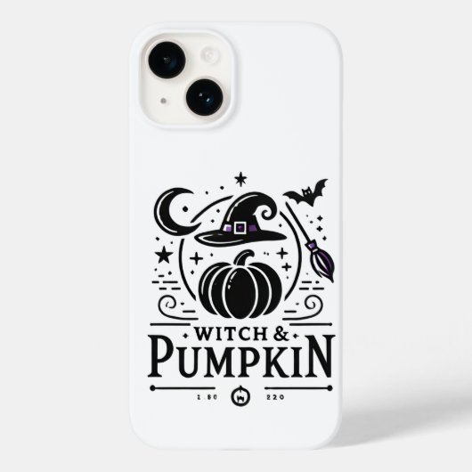 Halloween Witch Pet en Pompoen Ontwerp Magic Art Case-Mate iPhone Case (Achterkant)