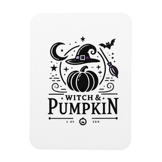 Halloween Witch Pet en Pompoen Ontwerp Magic Art Magneet (Verticaal)