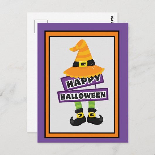 Halloween Witch Pet & Feet Briefkaart (Voorkant / Achterkant)