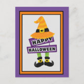 Halloween Witch Pet & Feet Briefkaart (Voorkant)