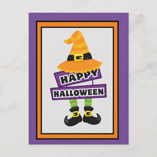 Halloween Witch Pet & Feet Briefkaart (Voorkant)