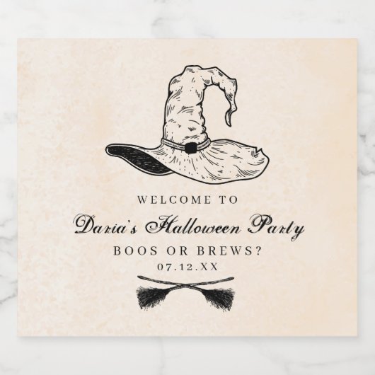 Halloween Witch Pet Label Likeurfles Etiket (Enkel label)