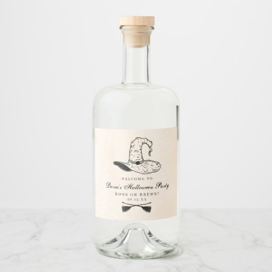 Halloween Witch Pet Label Likeurfles Etiket (Voorkant)