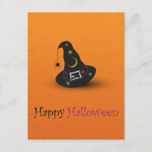 Halloween Witch Pet met spin Briefkaart