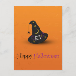 Halloween Witch Pet met spin Briefkaart