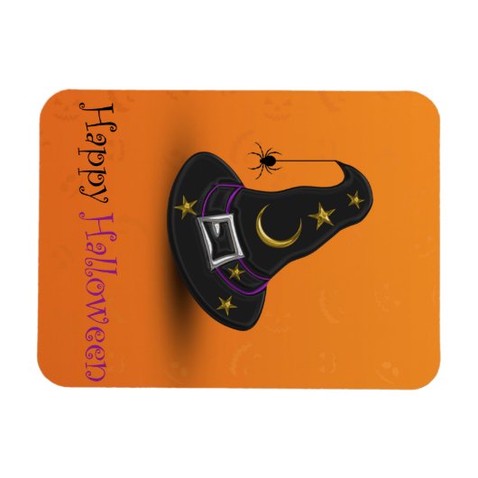 Halloween Witch Pet met spin Magneet (Horizontaal)