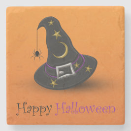 Halloween Witch Pet met spin Stenen Onderzetter
