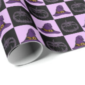 Halloween Witch Pet Pumpkin Face Spooky Pattern Cadeaupapier (Rol Hoek)