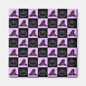 Halloween Witch Pet Pumpkin Face Spooky Pattern Magneet (Voorkant)