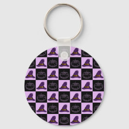 Halloween Witch Pet Pumpkin Face Spooky Pattern Sleutelhanger