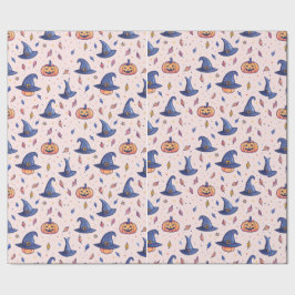 Halloween Witch Pet Pumpkin Wrapping Paper Cadeaupapier