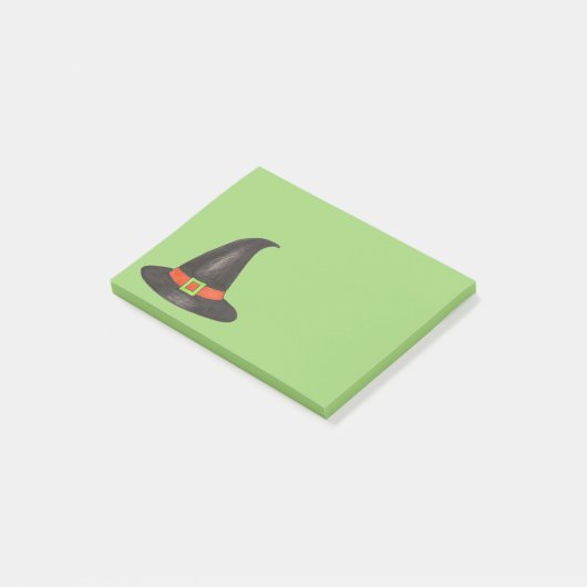 Halloween Witch Pet Trick or treat Green Black Post-it® Notes (Schuin)