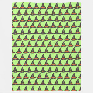 Halloween Witch Pet Trick or treat Green Print Fleece Deken