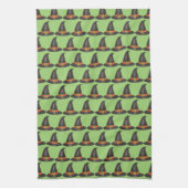 Halloween Witch Pet Trick or treat Green Print Theedoek (Verticaal)