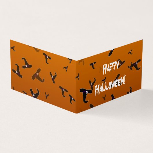 Halloween Witch Petten Folded Card Kaart (Buitenkant)