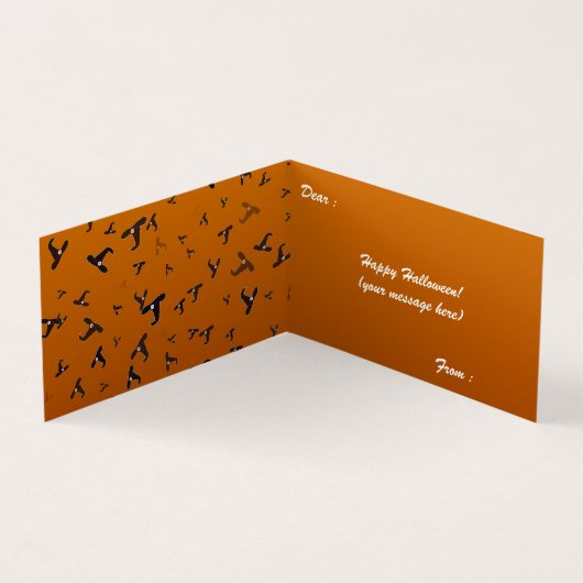 Halloween Witch Petten Folded Card Kaart (Binnen)