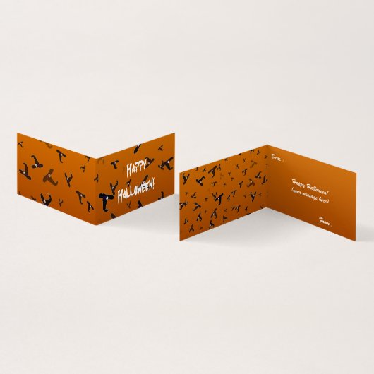 Halloween Witch Petten Folded Card Kaart (Binnen en buitenkant)