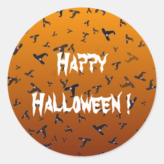 Halloween Witch Petten Ronde Sticker (Voorkant)