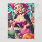 Halloween Witch Pin-up Briefkaart (Voorkant)