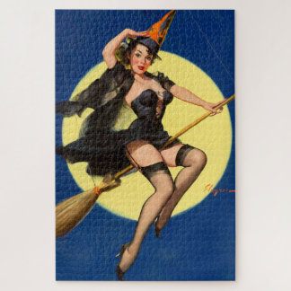 Halloween Witch Pin Up Girl Witch Legpuzzel