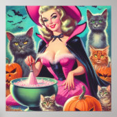 Halloween Witch Pin-up Poster (Voorkant)
