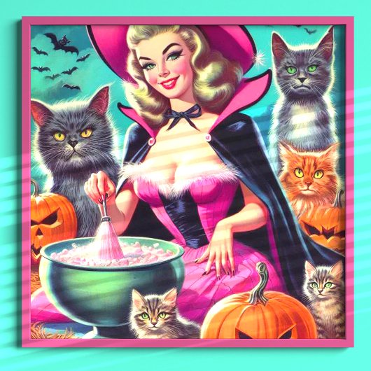 Halloween Witch Pin-up Poster