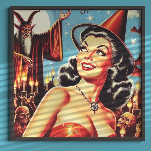  Halloween Witch Pin-Up Poster