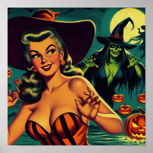  Halloween Witch Pin Up Poster (Voorkant)